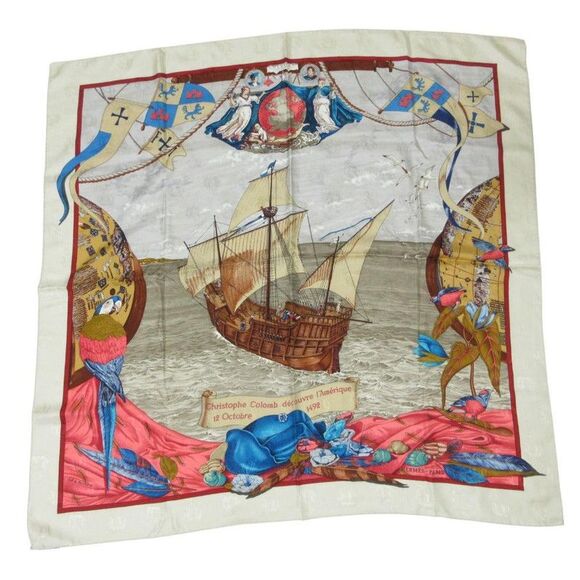Pre Loved hermes Women white | white Scarves & Shawls - Picture 1 of 8